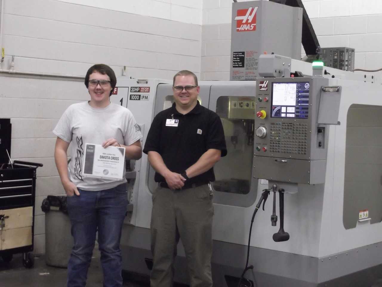 Dakota Cross Receives National NIMS Milling Operator Certification TCAT Oneida